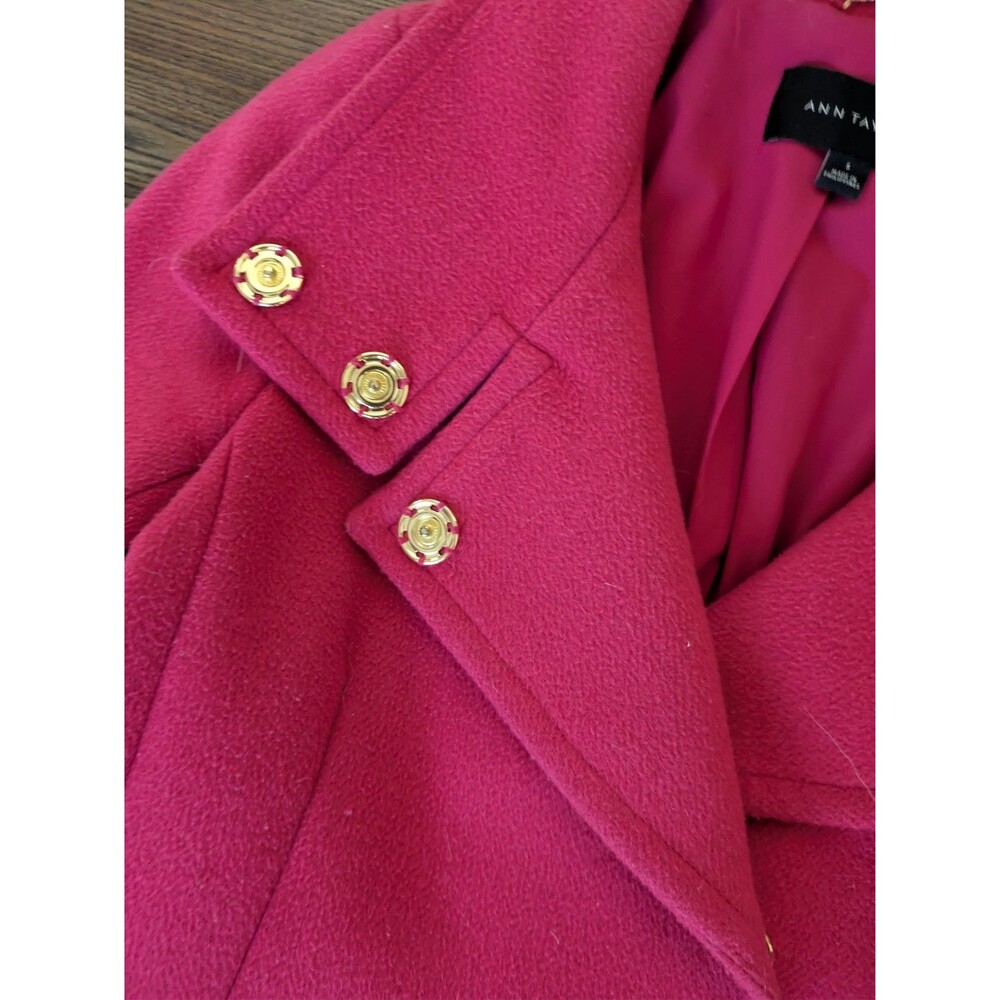 ANN TAYLOR WOOL Pink Modern COAT Size S SMALL - Picture 6 of 7